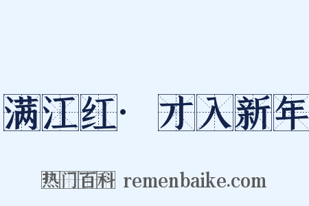 满江红·才入新年是什么意思的图片